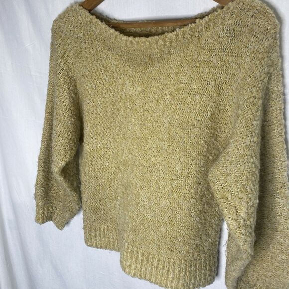 Vintage EVANS CHICAGO Sweater Wool Blend Long Sleeve Boat Neck Womens M Beige - Picture 2 of 8